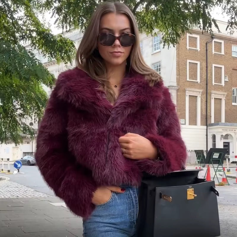 Purple Rain Faux Fur Coat