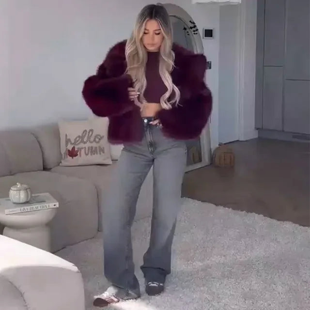 Purple Rain Faux Fur Coat