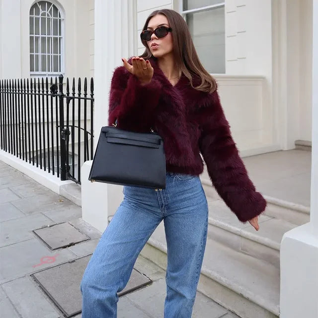 Purple Rain Faux Fur Coat