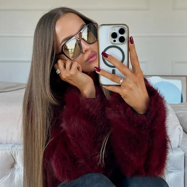 Purple Rain Faux Fur Coat