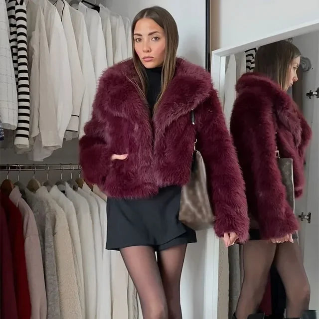 Purple Rain Faux Fur Coat
