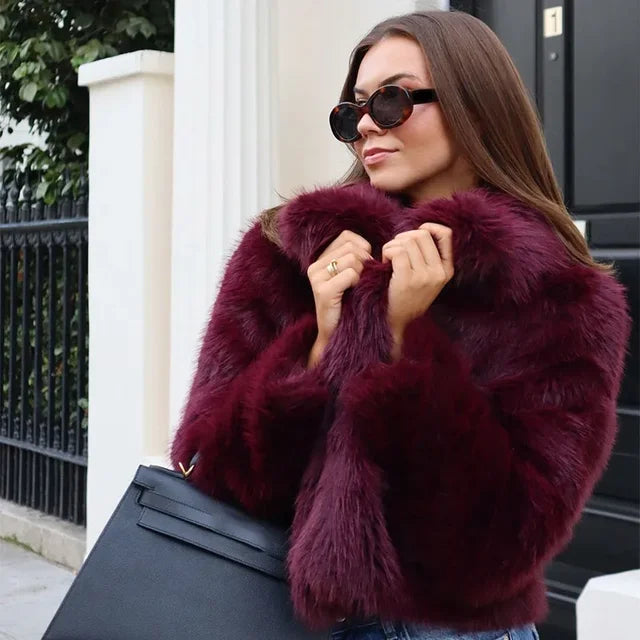 Purple Rain Faux Fur Coat