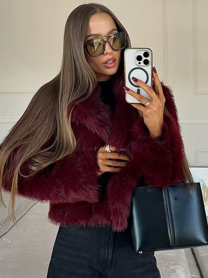 Purple Rain Faux Fur Coat
