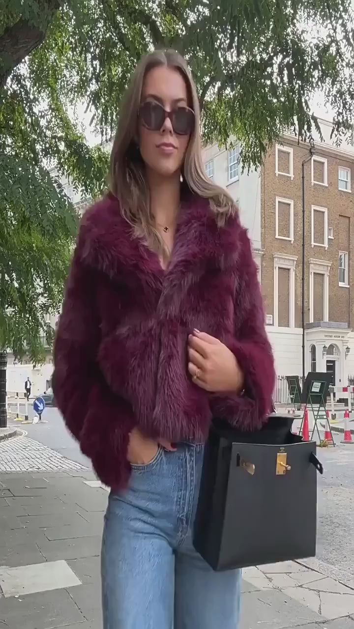 Purple Rain Faux Fur Coat